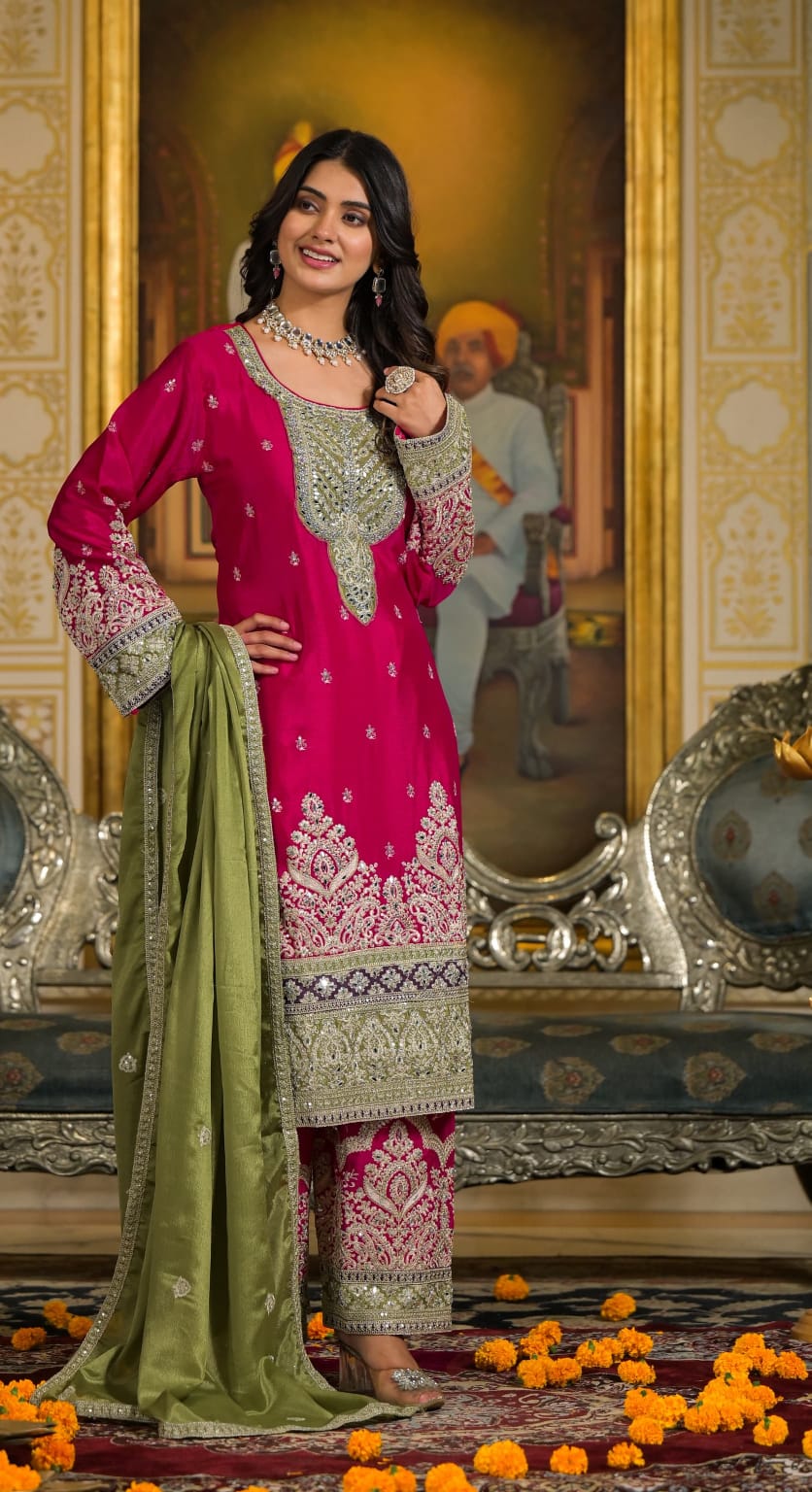 Plazzo Suit Set With Beautifully Heavy Embroidery