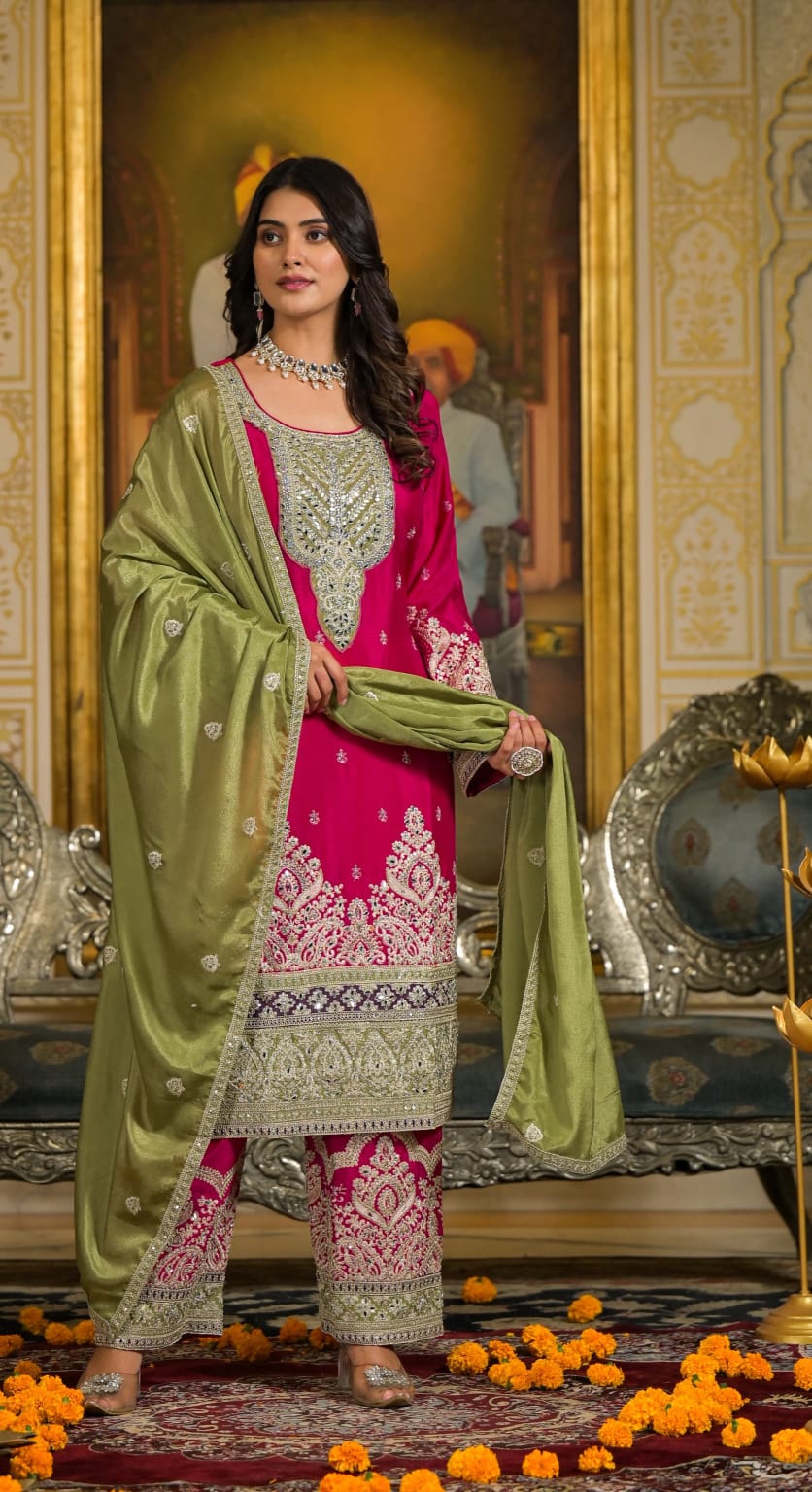 Plazzo Suit Set With Beautifully Heavy Embroidery