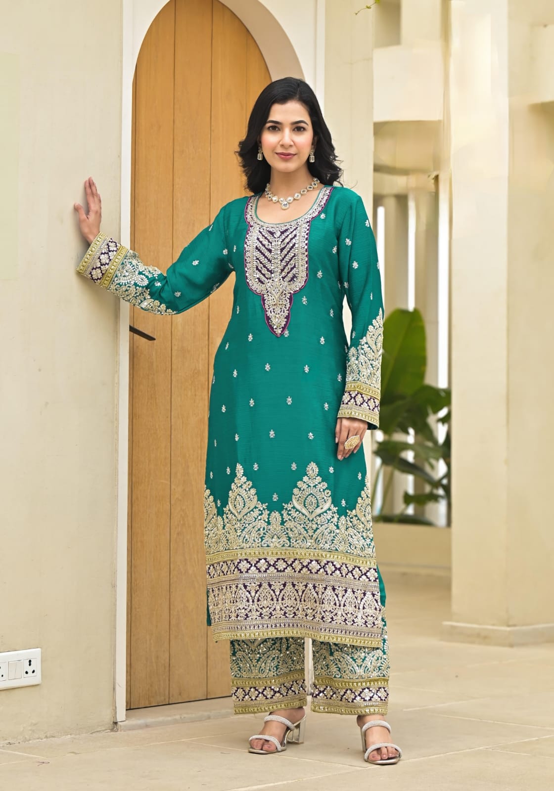 Plazzo Suit Set With Beautifully Heavy Embroidery