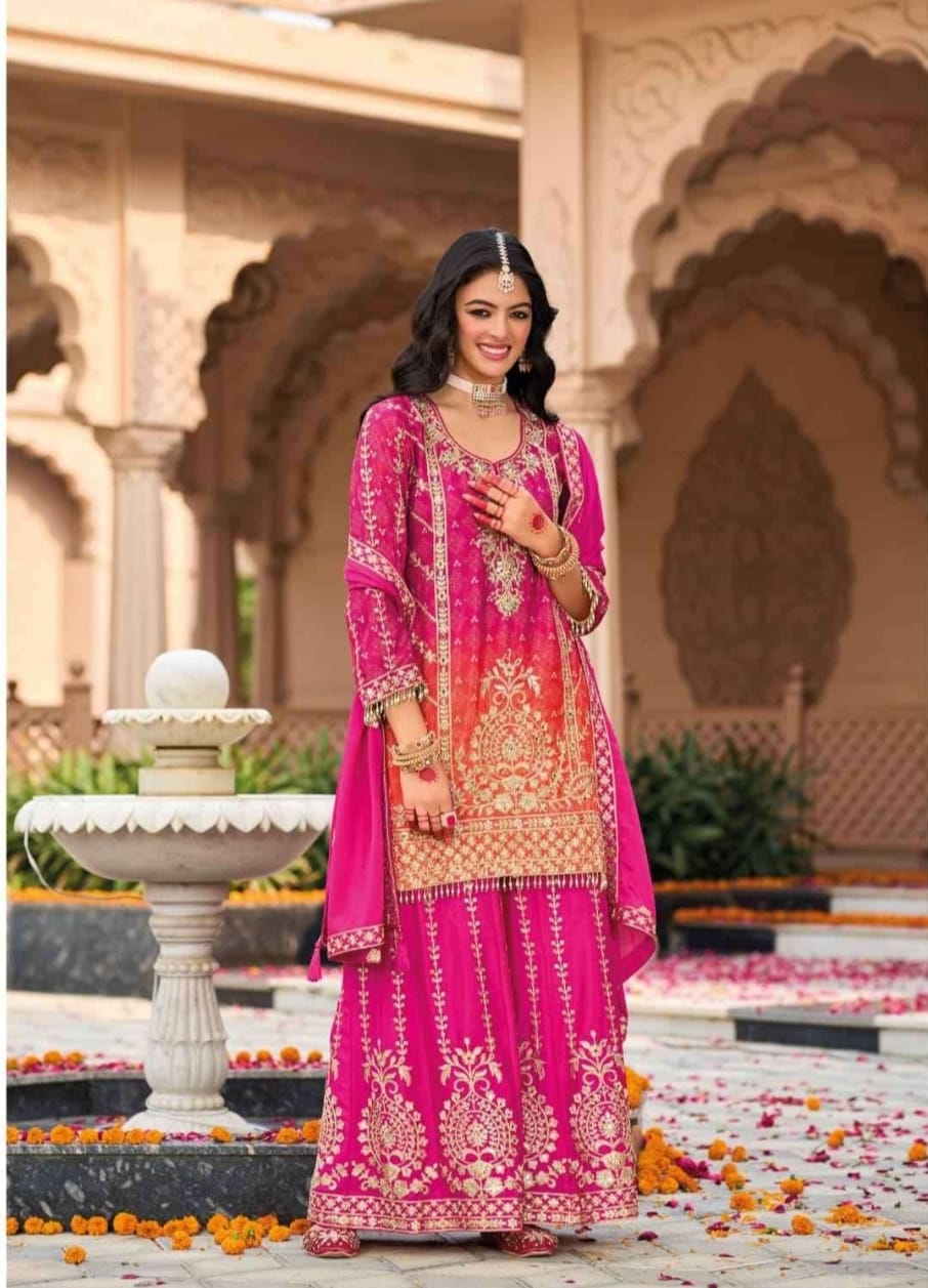 Sharara Set With Heavy Embroidery & Mirror Work