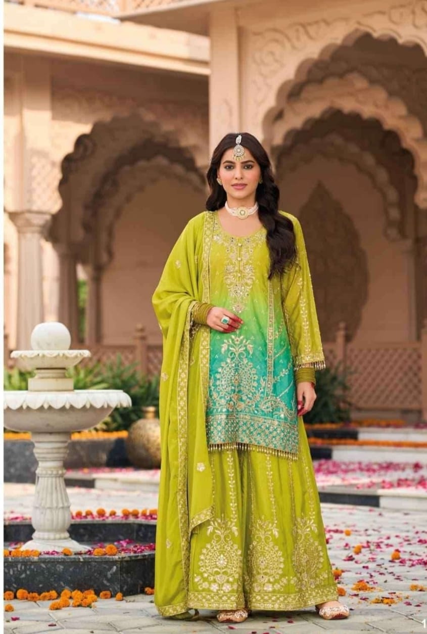 Sharara Set With Heavy Embroidery & Mirror Work